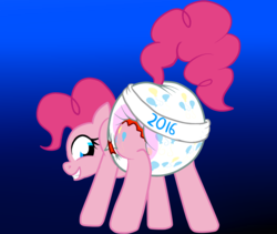 Size: 1151x973 | Tagged: safe, artist:pidgopidgey, pinkie pie, g4, 2016, butt, diaper, female, new year, non-baby in diaper, plot, poofy diaper, solo