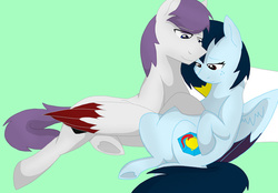 Size: 700x488 | Tagged: safe, artist:colourstrike, pegasus, pony, couple, female, male, mare, pregnant, stallion, straight