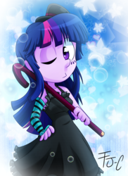 Size: 800x1100 | Tagged: safe, artist:fj-c, twilight sparkle, equestria girls, g4, adorkable, akiyama mio, anime, clothes, costume, cute, dork, female, k-on, solo