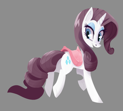 Size: 859x777 | Tagged: safe, artist:twitchykismet, rarity, g4, alphamares, collaboration, female, looking back, saddle, simple background, solo