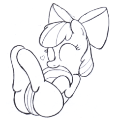 Size: 1209x1271 | Tagged: safe, artist:an-tonio, apple bloom, g4, adorabloom, bloom butt, butt, cropped, cute, female, monochrome, plot, simple background, solo, tail bite