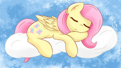Size: 1920x1080 | Tagged: safe, artist:citizensmiley, fluttershy, g4, cloud, cute, female, shyabetes, sleeping, solo