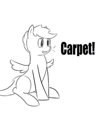 Size: 900x1028 | Tagged: artist needed, safe, scootaloo, pegasus, pony, g4, carpet, female, filly, implying, lineart, solo, wings