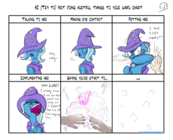 Size: 2128x1727 | Tagged: safe, artist:phuocthiencreation, trixie, pony, unicorn, g4, angry, broken english, chart, chest fluff, comic, crying, denied, doing hurtful things, doing loving things, female, hand, mare, meme, sad, teleportation, waifu