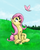 Size: 1280x1617 | Tagged: safe, artist:cave-shinobi, fluttershy, butterfly, g4, cute, female, happy, shyabetes, solo