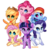 Size: 2000x1997 | Tagged: safe, artist:yellowfeatherbolt, applejack, fluttershy, pinkie pie, rainbow dash, rarity, twilight sparkle, g4, both cutie marks, mane six, simple background, transparent background