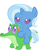 Size: 786x1017 | Tagged: safe, artist:red4567, gummy, trixie, pony, g4, baby, baby pony, baby trixie, cute, diatrixes, pacifier, ponies riding gators, recolor, riding, simple background, trixie riding gummy, weapons-grade cute