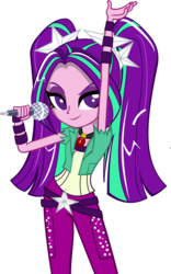 Size: 1161x1857 | Tagged: safe, artist:lyricgemva, aria blaze, equestria girls, g4, female, microphone, simple background, solo, transparent background