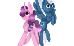 Size: 1024x640 | Tagged: safe, artist:pinkamena-diane-jack, night glider, sugar belle, g4