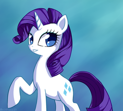 Size: 1200x1080 | Tagged: safe, artist:birchflame23, rarity, g4, female, raised hoof, signature, solo