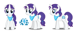 Size: 1280x540 | Tagged: safe, artist:flash equestria photography, rarity, oc, oc:ivory, pony, ultimare universe, g4, alternate design, alternate universe, cutie mark, female, mare, show accurate, simple background, solo, turnaround, white background