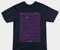 Size: 622x516 | Tagged: safe, friendship is magic, g4, clothes, once upon a time, prologue, shirt, shirt design, text, typography