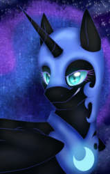 Size: 1024x1613 | Tagged: safe, artist:chocoecaramell, nightmare moon, g4, female, solo