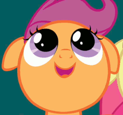 Size: 424x397 | Tagged: safe, screencap, scootaloo, pony, g4, hearts and hooves day (episode), animated, cute, cutealoo, face, female, floppy ears, hearts and hooves day, oops, reaction image, solo