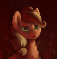 Size: 1471x1500 | Tagged: safe, artist:verulence, applejack, g4, female, painting, portrait, solo