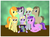 Size: 1024x761 | Tagged: safe, artist:allonsbro, amethyst star, carrot top, derpy hooves, dinky hooves, doctor whooves, forsythia, golden harvest, noi, sparkler, time turner, written script, pegasus, pony, g4, equestria's best daughter, equestria's best family, equestria's best father, equestria's other best daughter, family, female, headcanon, male, mare, photo, ship:goldenscript, shipping, story included, straight