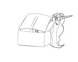 Size: 1181x944 | Tagged: safe, princess celestia, g4, 1000 hours in ms paint, female, monochrome, ms paint, solo, trash can
