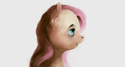 Size: 1507x813 | Tagged: safe, artist:sharpieboss, fluttershy, g4, bust, female, open mouth, profile, simple background, solo