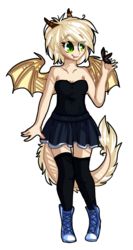 Size: 412x777 | Tagged: safe, artist:tay-niko-yanuciq, oc, oc only, oc:arita, human, hybrid, barely pony related, clothes, converse, female, horn, horned humanization, humanized, humanized oc, shoes, simple background, skirt, solo, tail, tailed humanization, transparent background, winged humanization, wings