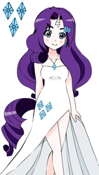 Size: 540x960 | Tagged: safe, artist:yui-chan24, rarity, human, g4, female, horn, horned humanization, humanized, solo, tailed humanization