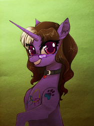 Size: 2448x3264 | Tagged: safe, artist:opalacorn, oc, oc only, pony, collar, glasses, high res, solo