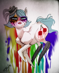 Size: 1024x1259 | Tagged: safe, artist:opalacorn, pony, cherry, chubby, food, hat, ponified, solo, studio killers