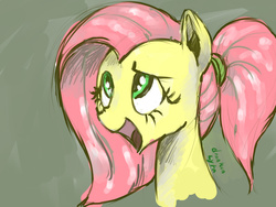 Size: 1600x1200 | Tagged: source needed, useless source url, safe, artist:drunken rarity, fluttershy, g4, alternate hairstyle, female, ponytail, solo