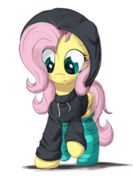 Size: 1500x2000 | Tagged: safe, artist:bugplayer, edit, edited edit, fluttershy, pegasus, pony, g4, bugplayer is trying to murder us, clothes, cute, female, hoodie, mare, shyabetes, simple background, socks, solo, striped socks, transparent background
