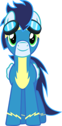 Size: 3931x8000 | Tagged: safe, artist:chainchomp2, soarin', pegasus, pony, g4, absurd resolution, alternate versions at source, goggles, male, simple background, solo, stallion, transparent background, vector, wonderbolts uniform