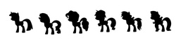 Size: 1774x434 | Tagged: safe, applejack, fluttershy, pinkie pie, rainbow dash, rarity, twilight sparkle, g4, black, mane six