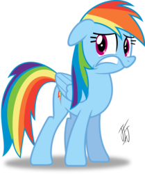 Size: 3000x3595 | Tagged: safe, artist:mlp-scribbles, rainbow dash, g4, female, high res, scared, shadow, simple background, solo, transparent background, vector