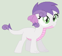 Size: 286x259 | Tagged: safe, artist:srbarker, oc, oc only, oc:musical gem, dracony, hybrid, interspecies, interspecies offspring, offspring, parent:spike, parent:sweetie belle, parents:spikebelle, simple background, solo