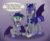 Size: 1450x1200 | Tagged: safe, artist:ask-bluehorizon, artist:silfoe, edit, oc, oc only, oc:evening melody, bat pony, pony, royal sketchbook, armor, ask, book, colt, cute, dialogue, family, female, filly, floppy ears, frown, glare, glasses, holding a pony, hug, looking at you, male, night guard, open mouth, sad, sitting, speech bubble, tumblr, wide eyes