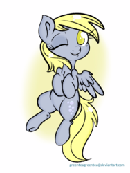 Size: 720x960 | Tagged: safe, artist:tokipeach, derpy hooves, pegasus, pony, g4, female, mare, solo, wink