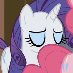 Size: 250x250 | Tagged: safe, screencap, pinkie pie, rarity, g4, eyes closed, out of context