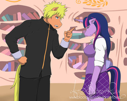 Size: 600x480 | Tagged: safe, artist:bloodyriley, twilight sparkle, anthro, g4, crack shipping, crossover, crossover shipping, equestrian heroes, naruto, romance, shipping, uzumaki naruto