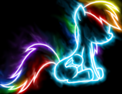 Size: 900x696 | Tagged: safe, artist:gravitythunder, rainbow dash, g4, female, neon, outline, solo