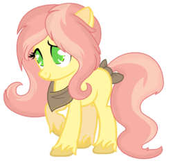 Size: 1024x964 | Tagged: safe, artist:pumpkinflames, oc, oc only, oc:southern belle, neckerchief, offspring, parent:braeburn, parent:fluttershy, parents:braeshy, raised hoof, simple background, solo, tail bow, transparent background