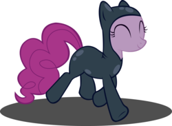 Size: 4400x3212 | Tagged: safe, artist:xxv0x5cr3amxx, pinkie pie, earth pony, pony, g4, it's about time, catsuit, female, simple background, sneaking suit, solo, transparent background, trotting, vector