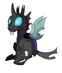 Size: 1231x1431 | Tagged: safe, artist:coreytrippin, changeling, cute, sitting, solo
