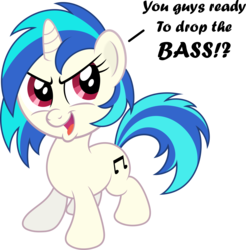 Size: 9000x9146 | Tagged: safe, artist:aleximusprime, artist:infinitoa, dj pon-3, vinyl scratch, pony, unicorn, g4, absurd resolution, chibi, cute, drop the bass, female, horn, simple background, solo, transparent background, vinylbetes