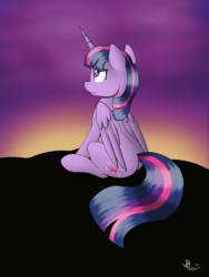 Size: 1920x2560 | Tagged: safe, artist:spirit-dude, twilight sparkle, alicorn, pony, g4, female, looking up, mare, sitting, solo, twilight sparkle (alicorn)