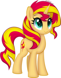 Size: 741x945 | Tagged: safe, artist:ctb-36, sunset shimmer, pony, unicorn, g4, c:, ctb-36 is trying to murder us, cute, female, shimmerbetes, simple background, smiling, solo, transparent background
