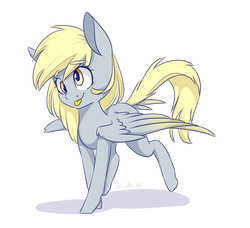 Size: 2300x2100 | Tagged: safe, artist:silbersternenlicht, derpy hooves, pegasus, pony, g4, female, high res, mare, simple background, solo, tongue out, white background