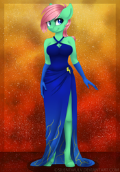 Size: 700x1000 | Tagged: safe, artist:silentwulv, oc, oc only, oc:pending storm, anthro, clothes, dress, solo