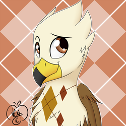 Size: 750x750 | Tagged: safe, artist:notenoughapples, oc, oc only, oc:argyle, griffon, solo