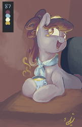 Size: 3300x5100 | Tagged: safe, artist:aquaticsun, suri polomare, earth pony, pony, g4, female, limited palette, mare, open mouth, solo