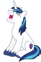 Size: 4024x6000 | Tagged: safe, artist:chainchomp2, shining armor, pony, unicorn, g4, slice of life (episode), .svg available, absurd resolution, crying, crying armor, liquid pride, male, sad, sad armor, simple background, solo, stallion, transparent background, vector, whining, whining armor