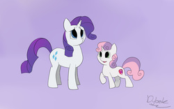 Size: 2560x1600 | Tagged: safe, artist:dybekscoots, rarity, sweetie belle, g4, cutie mark, sisters, the cmc's cutie marks