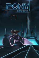Size: 3500x5250 | Tagged: safe, artist:ardail, octavia melody, g4, crossover, female, lightcycle, phone wallpaper, solo, tron, tron legacy